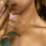 14k Solid Gold Tiny Multi-Disc Necklace - - Necklaces - Ofina