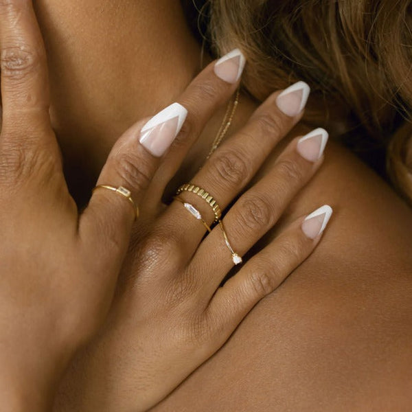 CZ Baguette Deco Ring - - Rings - Ofina