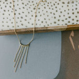 14k Solid Gold Fringe Necklace - - Necklaces - Ofina