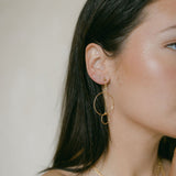 Duo Chain Hoop Studs - - Earrings - Ofina