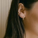 10k Solid Gold Tiny CZ Curved Crawler -  - Earrings - Ofina