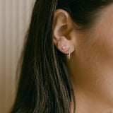 SALE - 10k Solid Gold Twisted Hoop Studs - - Earrings - Ofina