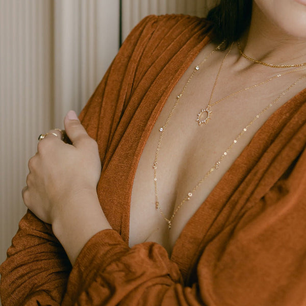 Long CZ Necklace - - Necklaces - Ofina