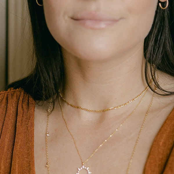 Figaro Chain Link Necklace - - Necklaces - Ofina