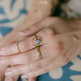 Thin Flat Beaded Ring - - Rings - Ofina