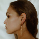Round Multi Bar Chain Dangle Hoops - - Earrings - Ofina