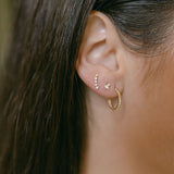 SALE - 10k Solid Gold Twisted Hoop Studs - - Earrings - Ofina