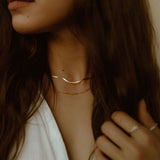 Thin Oval Link Chain Necklace - - Necklaces - Ofina