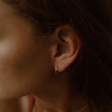 10k Solid Gold Huggie Hoops - - Earrings - Ofina