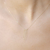 14k Solid Gold Fringe Necklace - - Necklaces - Ofina