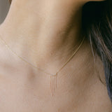 14k Solid Gold Fringe Necklace - - Necklaces - Ofina