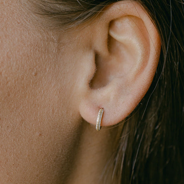 SALE - Tiny CZ Huggie Studs - - Earrings - Ofina