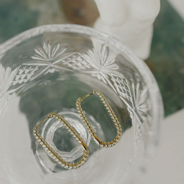 SALE - Twisted Oval Hoops - - Earrings - Ofina