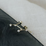 10k Solid Gold Triple CZ Constellation Studs - - Earrings - Ofina