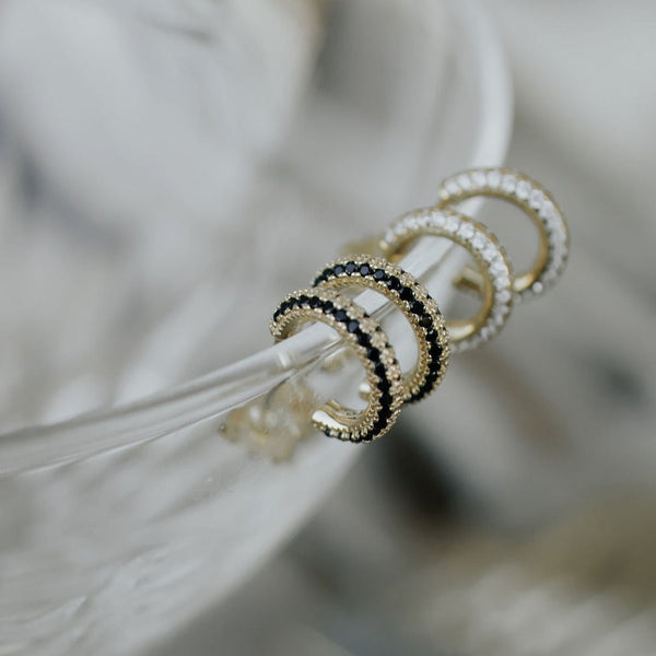 SALE - Tiny CZ Huggie Studs - - Earrings - Ofina