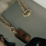 SALE - Medium Dog Tag Necklace w/ Toggle Clasp - - Necklaces - Ofina