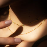 Tiny Multi-Emerald Choker - - Necklaces - Ofina