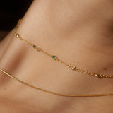 Tiny Multi-Emerald Choker - - Necklaces - Ofina