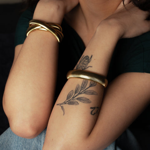 Triple Intertwined Coiled Bangle - - Bracelets - Ofina