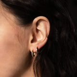 10k Solid Gold Elongated Huggies - - Earrings - Ofina
