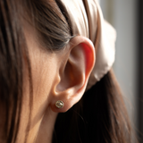 10k Solid Gold CZ Evil Eye Studs - - Earrings - Ofina