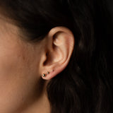 10k Solid Gold Sphere Studs - - Earrings - Ofina