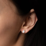 Large CZ Teardrop Studs - - Earrings - Ofina