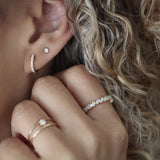 Uneven Baguette Eternity Diamond Band Ring - - Rings - Ofina