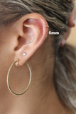 10k Solid Gold Twisted Huggie - - Earrings - Ofina