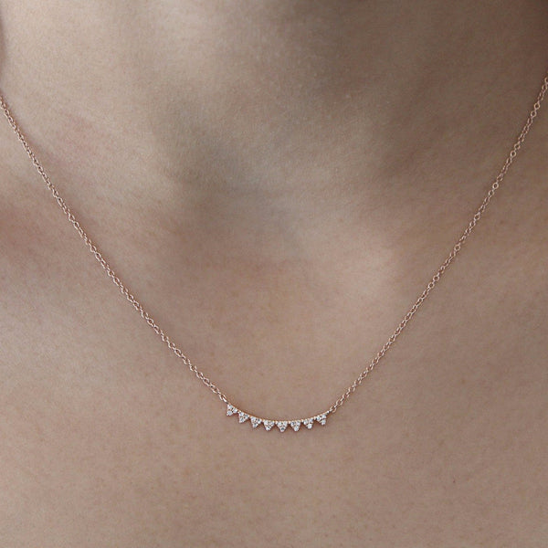 14k Diamond Chevron Necklace - - Necklaces - Ofina