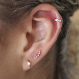 10k Solid Gold Tiny CZ Curved Crawler -  - Earrings - Ofina