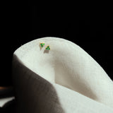 Tri-CZ Prong Studs - - Earrings - Ofina