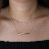 SALE - Long Thin Bar Necklace - - Necklaces - Ofina