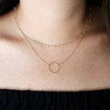 SALE - Single Diamond Cut Circle Necklace - - Necklaces - Ofina