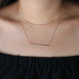 SALE - Long Thin Bar Necklace - - Necklaces - Ofina