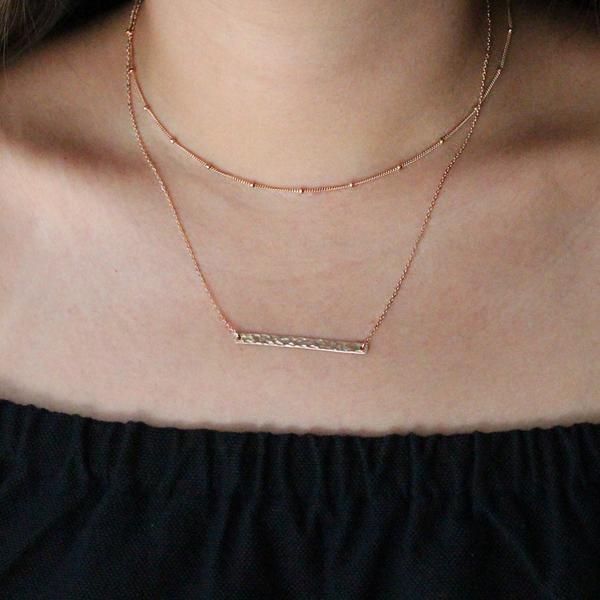 SALE - Long Thin Bar Necklace - - Necklaces - Ofina
