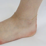 2-Tone Ball Chain Anklet - - Bracelets - Ofina