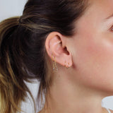 10k Solid Gold Thin Huggies - - Earrings - Ofina