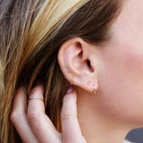 10k Solid Gold Twisted Huggie - - Earrings - Ofina