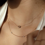 Tiny Multi-CZ Bezel Choker - - Necklaces - Ofina