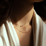 Tiny Multi-CZ Bezel Choker - - Necklaces - Ofina