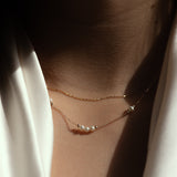 SALE - 14k Solid Gold Multi-Pearl Necklace - - Necklaces - Ofina