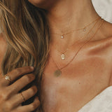 Tiny CZ Bezel Choker / Necklace - - Necklaces - Ofina