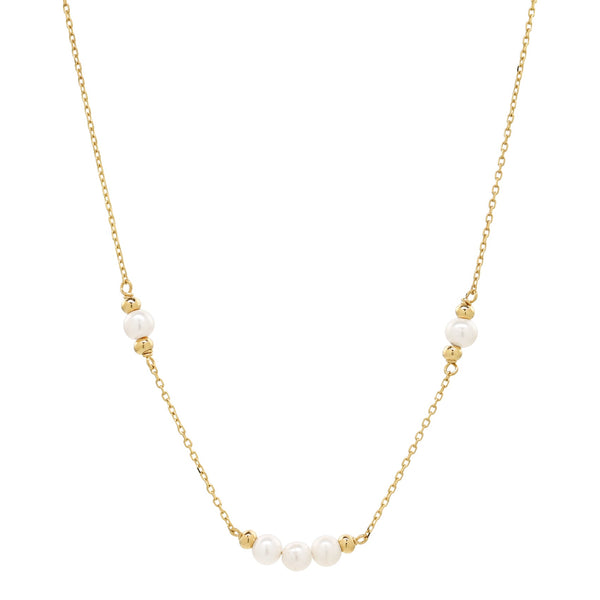 SALE - 14k Solid Gold Multi-Pearl Necklace - - Necklaces - Ofina