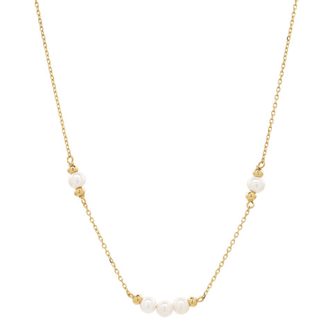 SALE - 14k Solid Gold Multi-Pearl Necklace - - Necklaces - Ofina