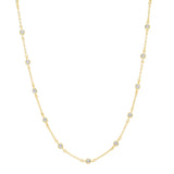 Tiny Multi-CZ Bezel Choker - - Necklaces - Ofina