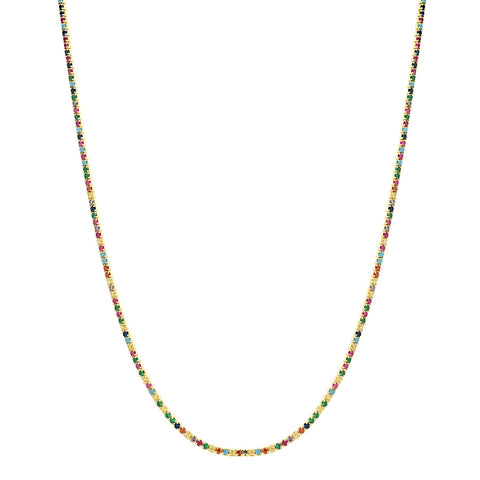 CZ Colorful Tennis Choker - - Necklaces - Ofina
