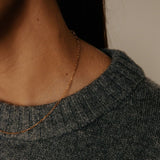 Thin Elongated Oval & Round Link Chain Necklace - - Necklaces - Ofina