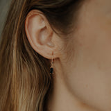 Tiny Black Emerald Leverback Earrings - - Earrings - Ofina