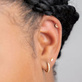 SALE-Mini CZ Half Moon Studs - - Earrings - Ofina